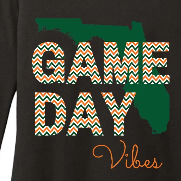 Miami Football Game Day Vibes Fall Tailgate Womens CVC Long Sleeve Shirt