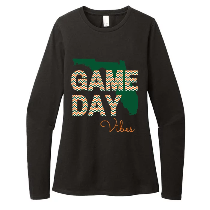 Miami Football Game Day Vibes Fall Tailgate Womens CVC Long Sleeve Shirt