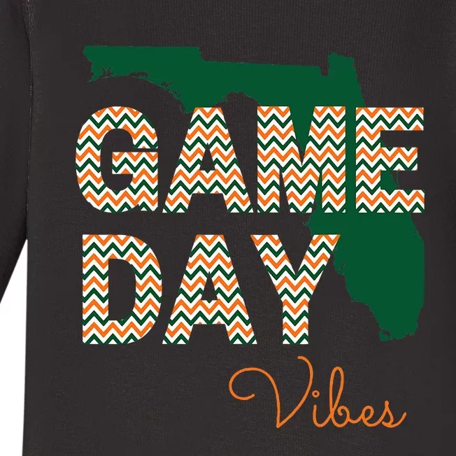 Miami Football Game Day Vibes Fall Tailgate Baby Long Sleeve Bodysuit