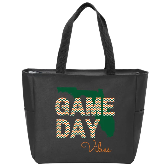 Miami Football Game Day Vibes Fall Tailgate Zip Tote Bag