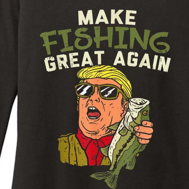 Make Fishing Great Again Trump Funny Fisherman Angler Gift Womens CVC Long Sleeve Shirt