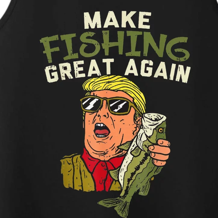 Make Fishing Great Again Trump Funny Fisherman Angler Gift Performance Tank