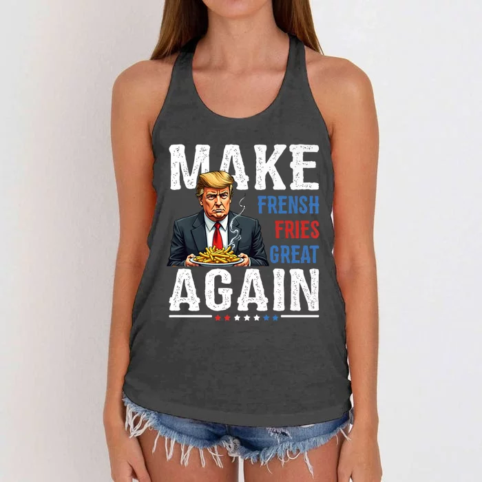 Make Fries Great Again Graphic Women's Knotted Racerback Tank