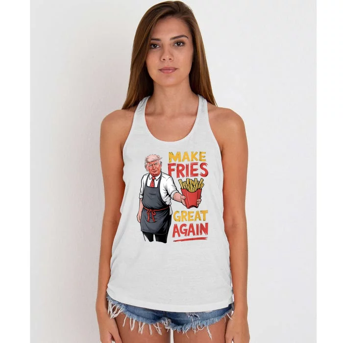 Make Fries Great Again Illustration Women's Knotted Racerback Tank