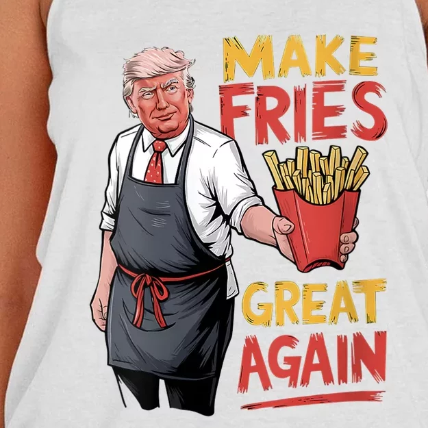 Make Fries Great Again Illustration Women's Knotted Racerback Tank