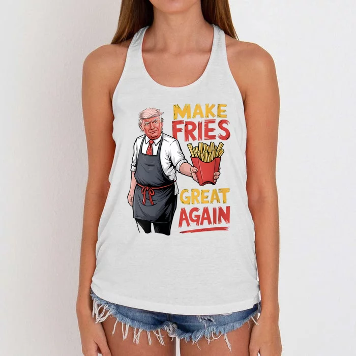 Make Fries Great Again Illustration Women's Knotted Racerback Tank