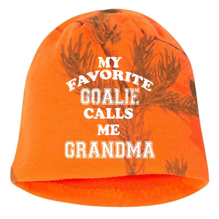 My Favorite Goalie Calls Me Grandma Soccer Hockey Funny Gift Kati - Camo Knit Beanie