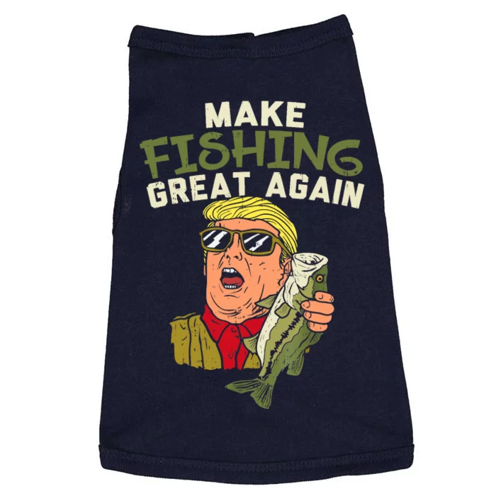 Make Fishing Great Again Trump Funny Fisherman Angler Gift Doggie Tank