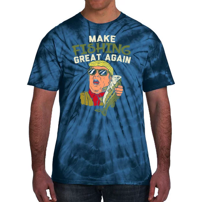 Make Fishing Great Again Trump Funny Fisherman Angler Gift Tie-Dye T-Shirt