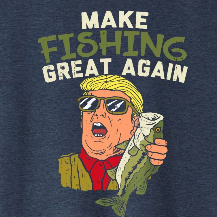 Make Fishing Great Again Trump Funny Fisherman Angler Gift Women's Crop Top Tee