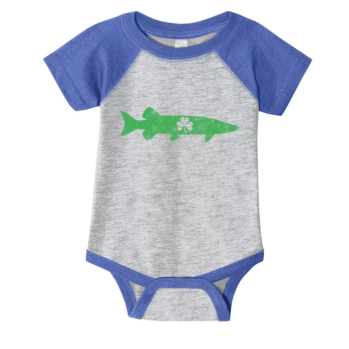 Musky Fishing Gift St Patrick's Day Irish Fisher Great Gift Infant Baby Jersey Bodysuit