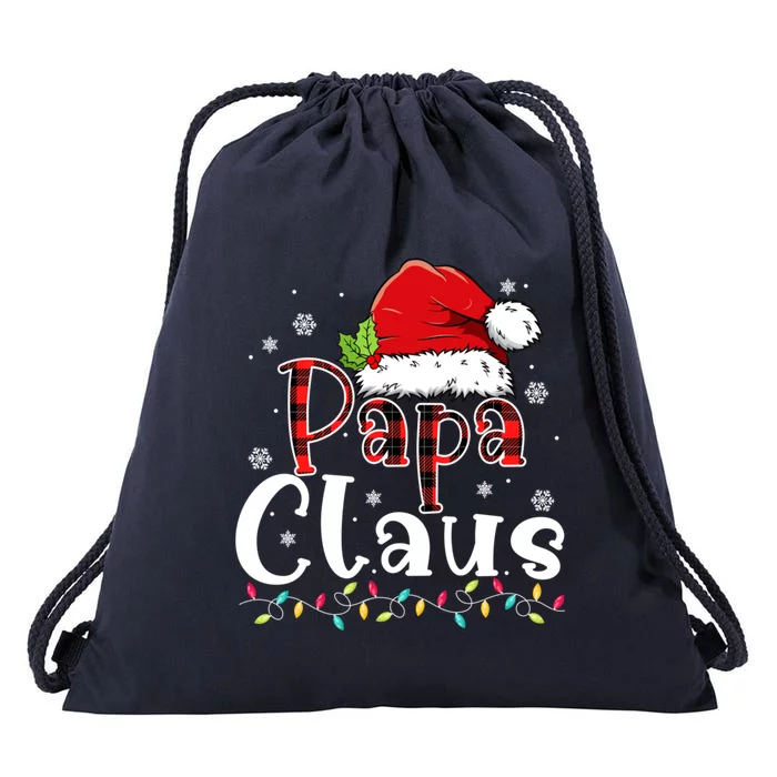 Matching Family Ghristmas Pajama Papa Santa Claus Costume Gift Drawstring Bag