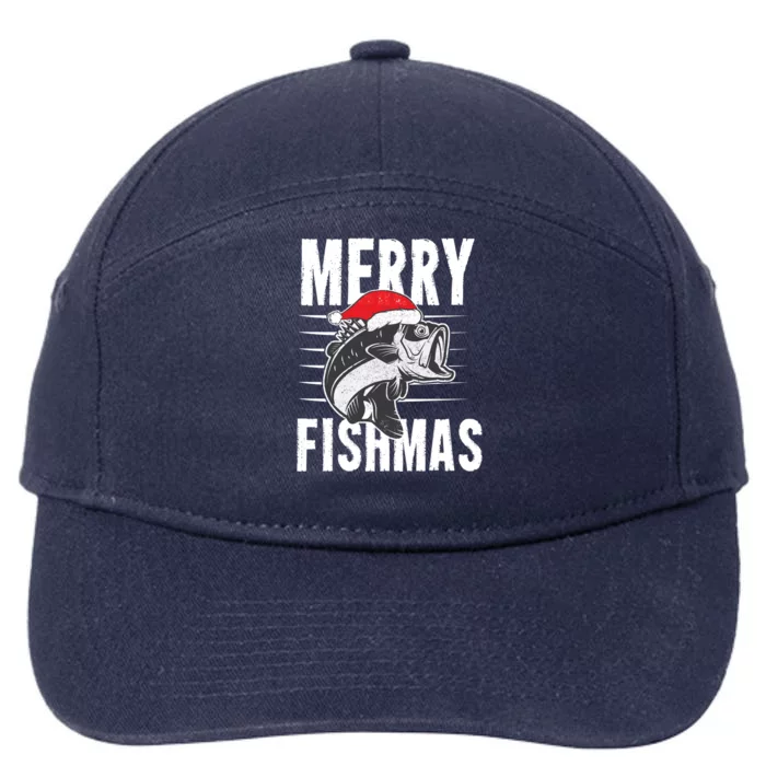 Merry Fishmas Gift Funny Fishing Christmas Cute Gift 7-Panel Snapback Hat