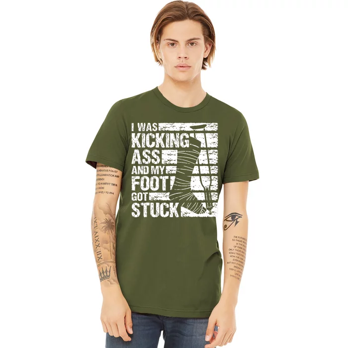 My Foot Got Stuck Broken Leg Cast Bone Injury Recovery Premium T-Shirt