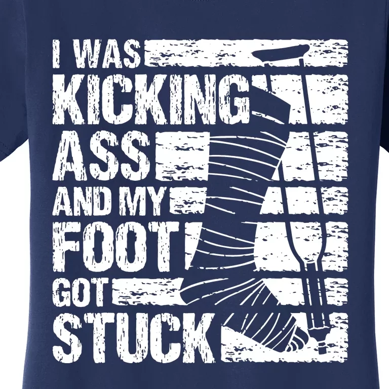 My Foot Got Stuck Broken Leg Cast Bone Injury Recovery Women's T-Shirt