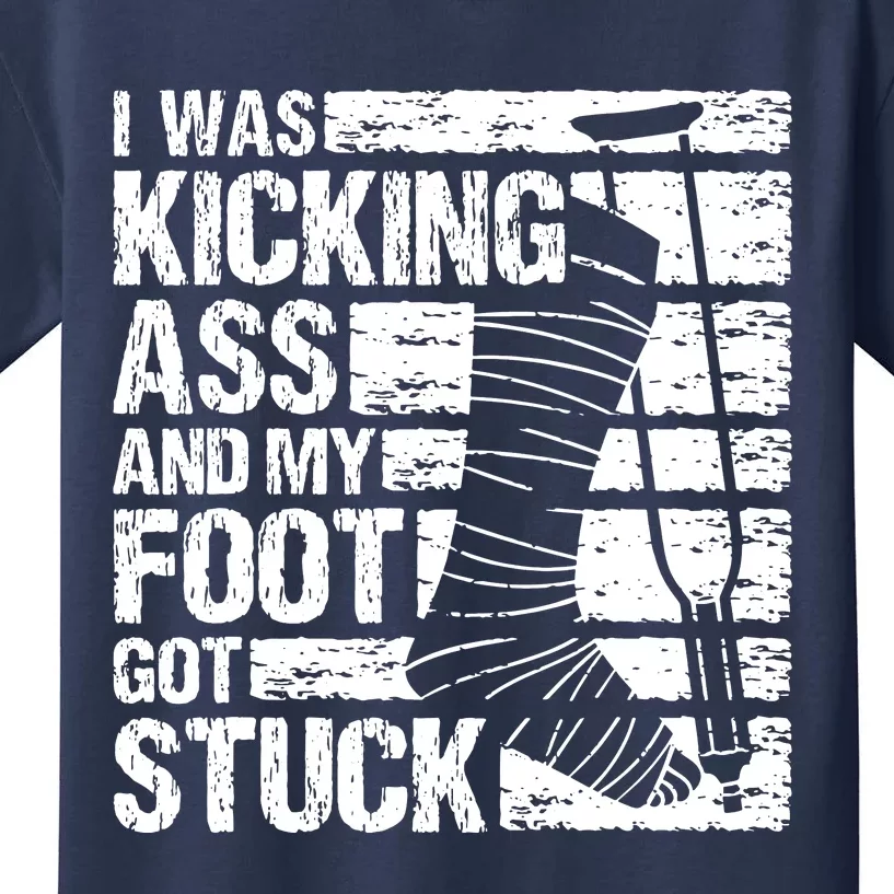 My Foot Got Stuck Broken Leg Cast Bone Injury Recovery Kids T-Shirt