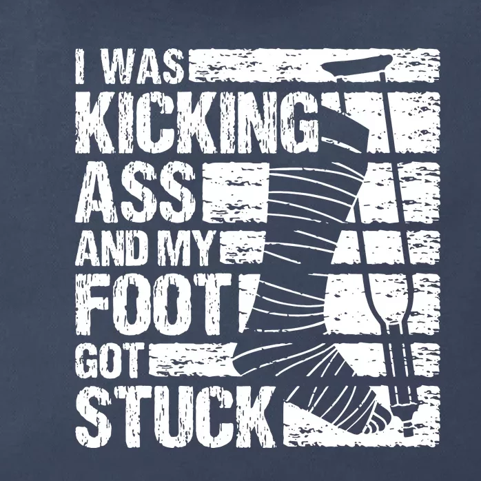 My Foot Got Stuck Broken Leg Cast Bone Injury Recovery Zip Tote Bag