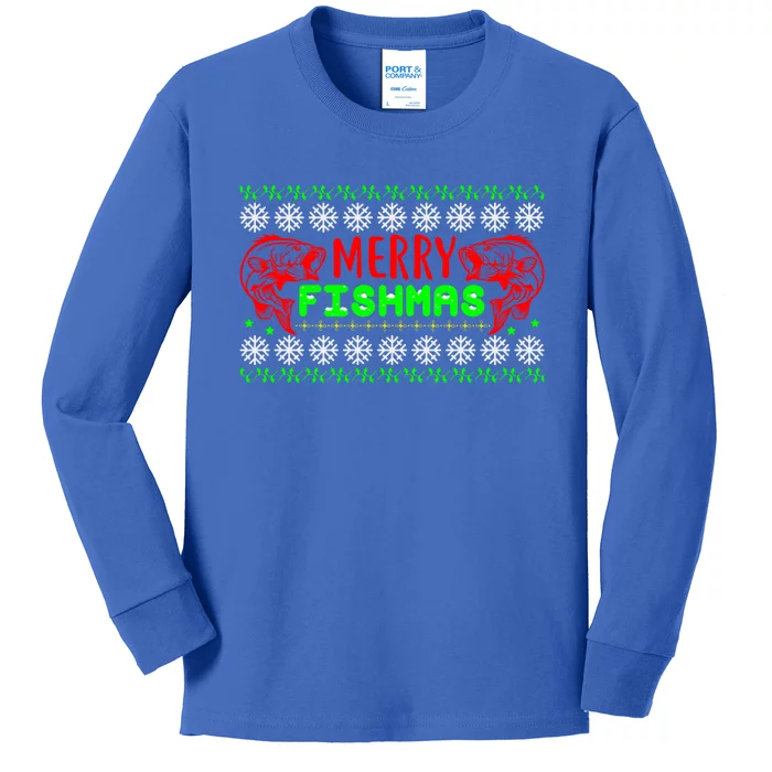 Merry Fishmas Gift Kids Long Sleeve Shirt