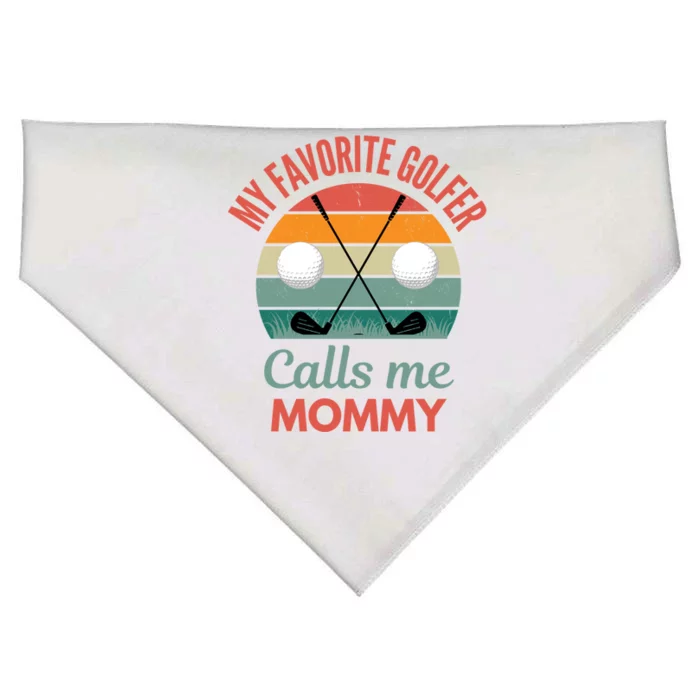 My Favorite Golfer Calls Me Mommy Funny Supporting Golf Mom Gift USA-Made Doggie Bandana