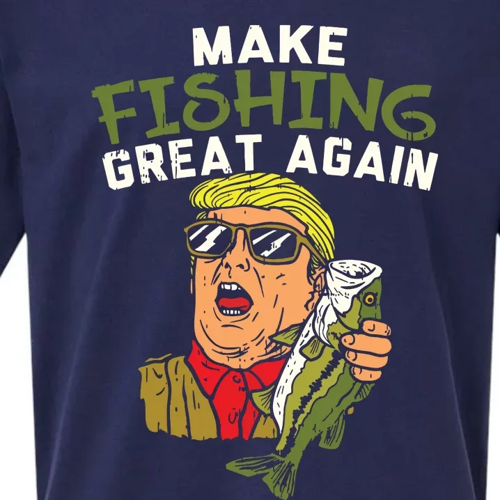 Make Fishing Great Again Trump Funny Fisherman Angler Gift Sueded Cloud Jersey T-Shirt