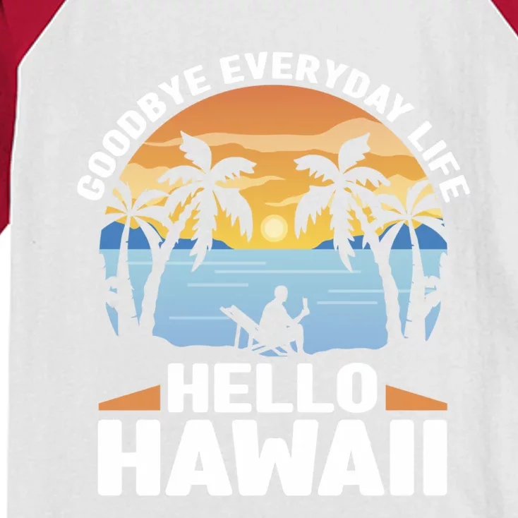 Matching Family Group Hawaiian Vacation Life Hello Hawaii Great Gift Kids Colorblock Raglan Jersey