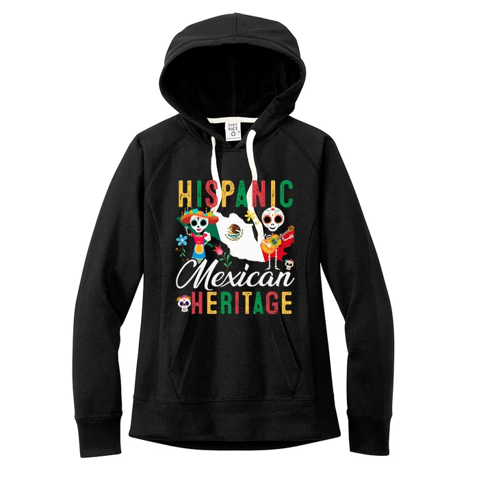 Mexican Flag Hispanic Heritage Month Mexico Latina Women's Fleece Hoodie