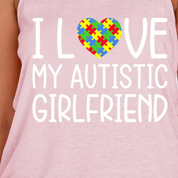 My Friend Has Autism Gift I Love My Autistic Friend Cool Gift Women's Knotted Racerback Tank