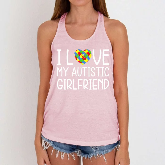 My Friend Has Autism Gift I Love My Autistic Friend Cool Gift Women's Knotted Racerback Tank