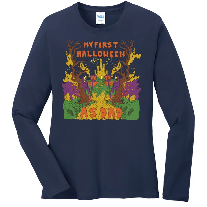 My First Halloween As Dad Ladies Long Sleeve Shirt