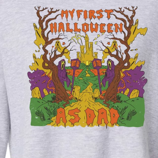 My First Halloween As Dad Cropped Pullover Crew