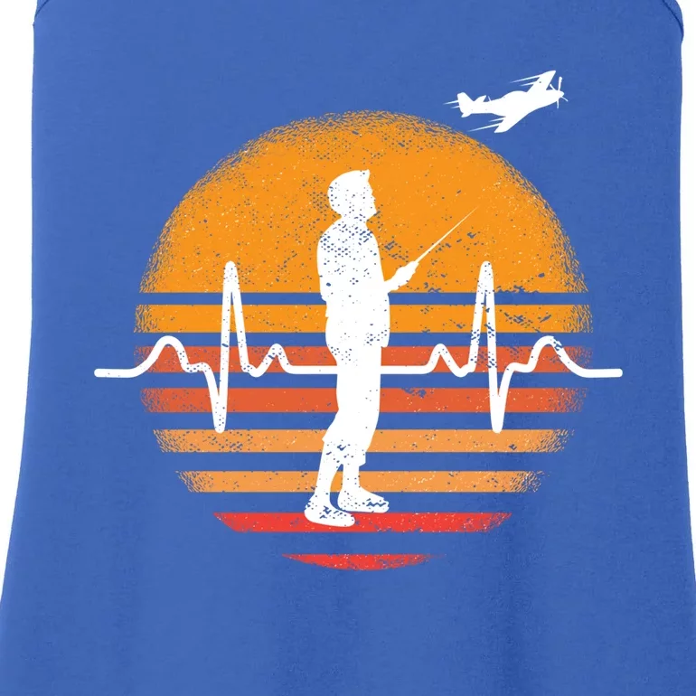 Model Flight Heartbeat Ekg Rc Airplane Aviator Funny Gift Ladies Essential Tank