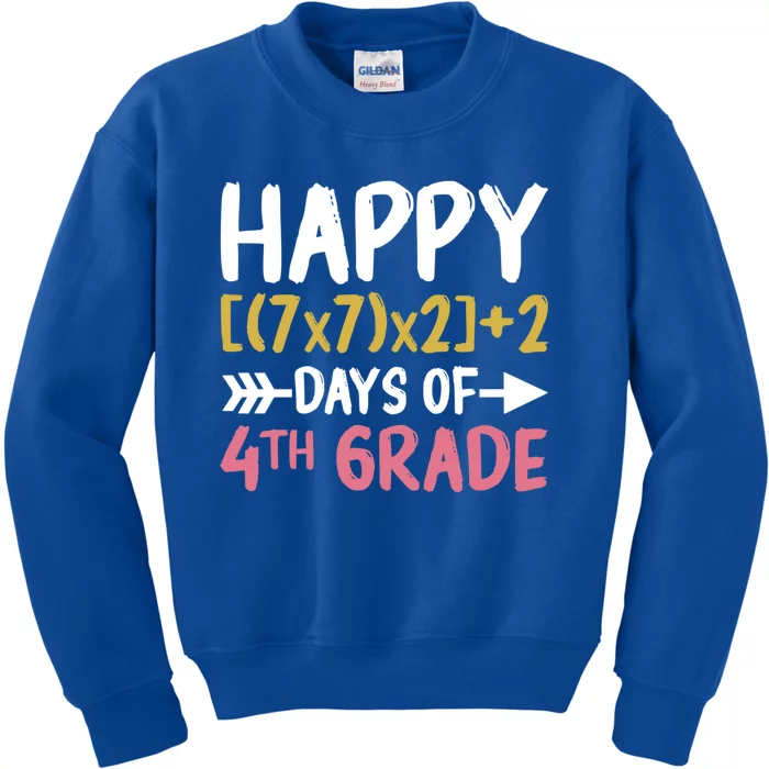 Math Formula Happy 100 Days Of 4th Grade Math Teacher Gift Kids Sweatshirt