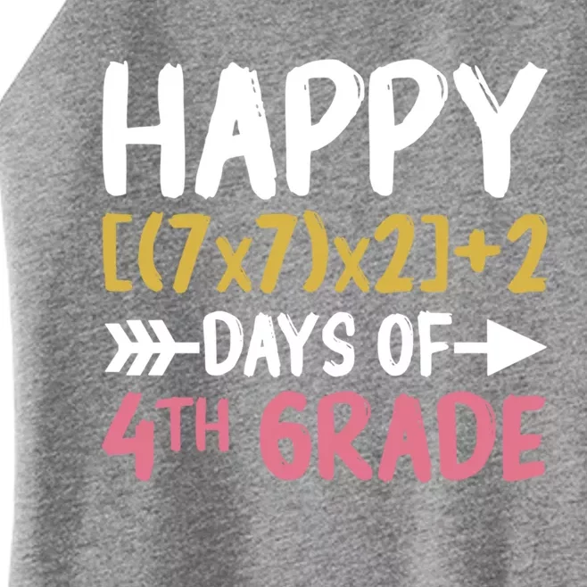 Math Formula Happy 100 Days Of 4th Grade Math Teacher Gift Women’s Perfect Tri Rocker Tank