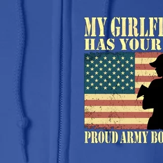 My Friend Has Your Back Proud Army Friend Lover Funny Gift Full Zip Hoodie