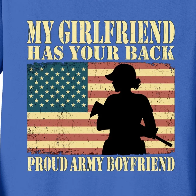 My Friend Has Your Back Proud Army Friend Lover Funny Gift Funny Gift Kids Long Sleeve Shirt