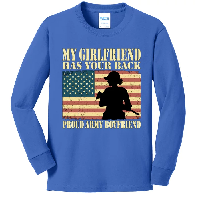 My Friend Has Your Back Proud Army Friend Lover Funny Gift Funny Gift Kids Long Sleeve Shirt