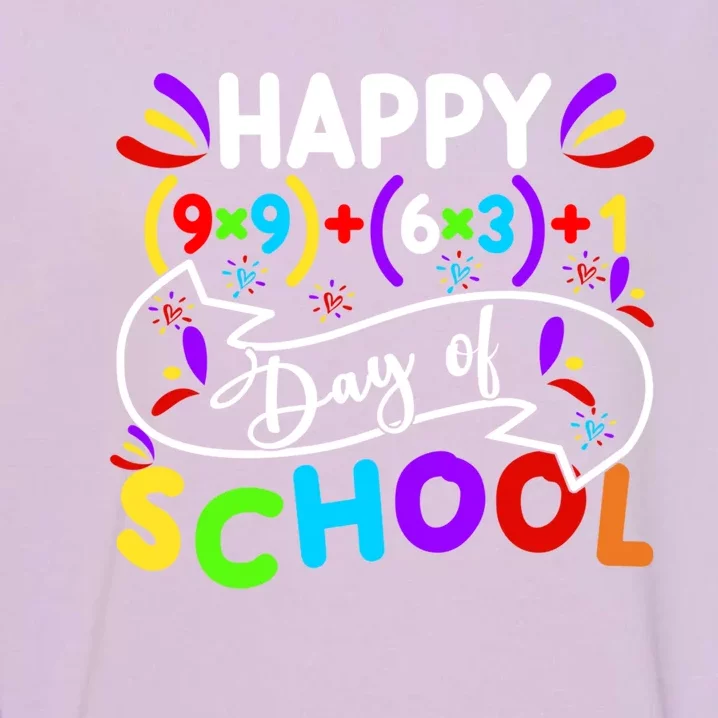 Math Formula Happy 100 Days Of School Math Teacher 100th Day Gift Garment-Dyed Sweatshirt