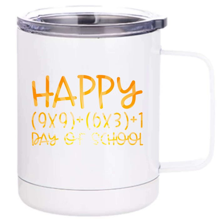 Math Formula Happy 100 Days Of School Math Teachers Gift Front & Back 12oz Stainless Steel Tumbler Cup