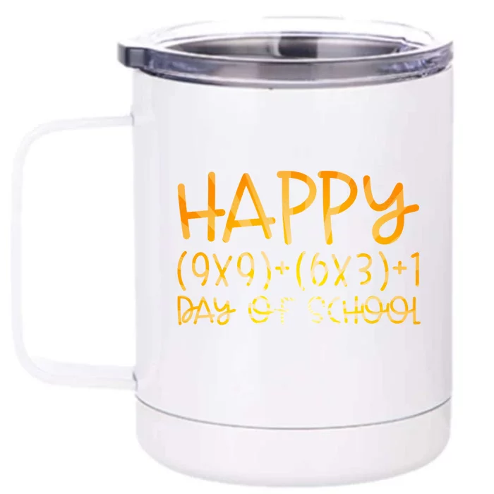 Math Formula Happy 100 Days Of School Math Teachers Gift Front & Back 12oz Stainless Steel Tumbler Cup