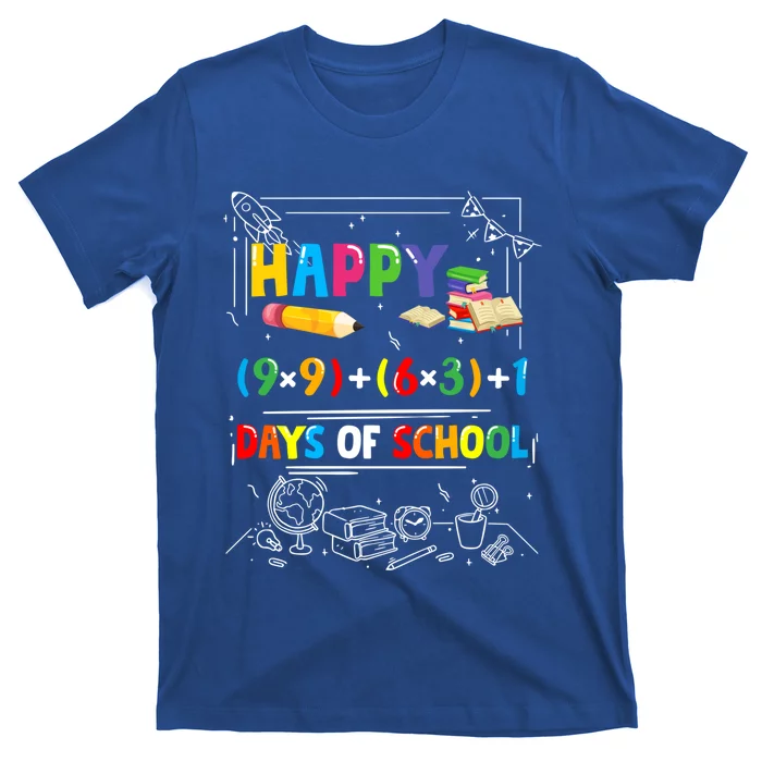 Math Formula Happy 100 Days Of School Virtual Teachers Funny Gift T-Shirt