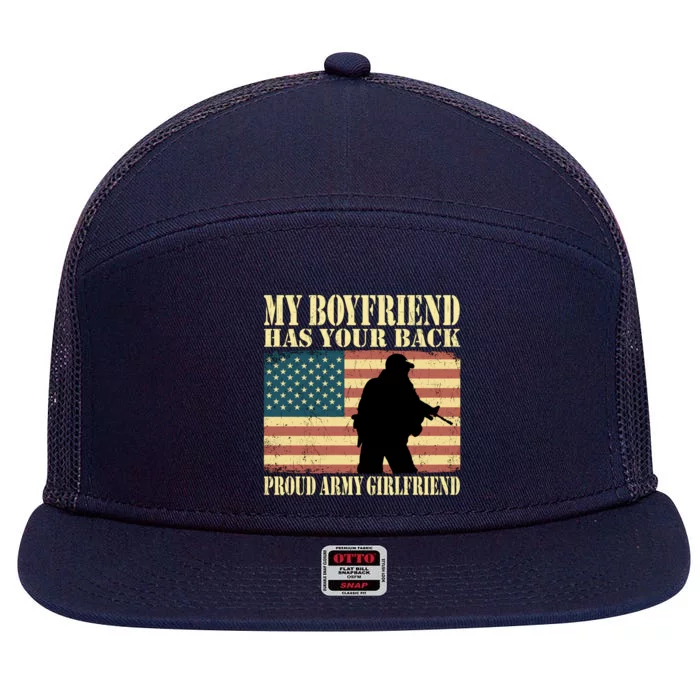 My Friend Has Your Back Military Proud Army Friend Meaningful Gift 7 Panel Mesh Trucker Snapback Hat