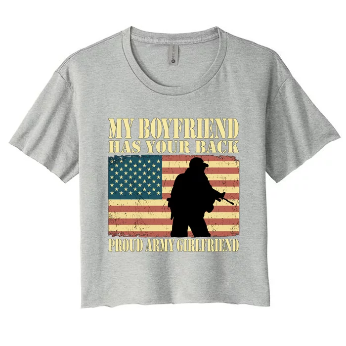 My Friend Has Your Back Military Proud Army Friend Meaningful Gift Women's Crop Top Tee