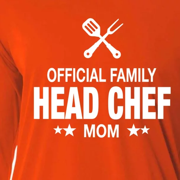 Mom Family Head Chef Great Gift Funny Cooking Mom Gift Cooling Performance Long Sleeve Crew