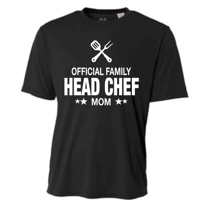 Mom Family Head Chef Great Gift Funny Cooking Mom Gift Cooling Performance Crew T-Shirt