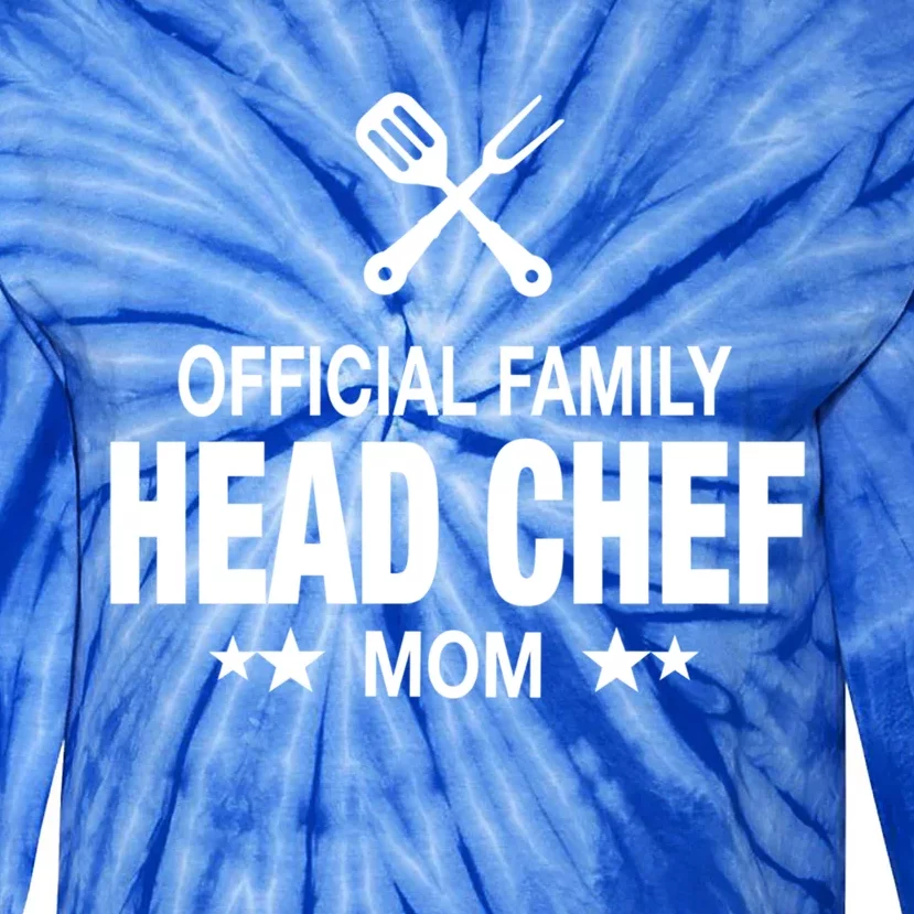 Mom Family Head Chef Great Gift Funny Cooking Mom Gift Tie-Dye Long Sleeve Shirt