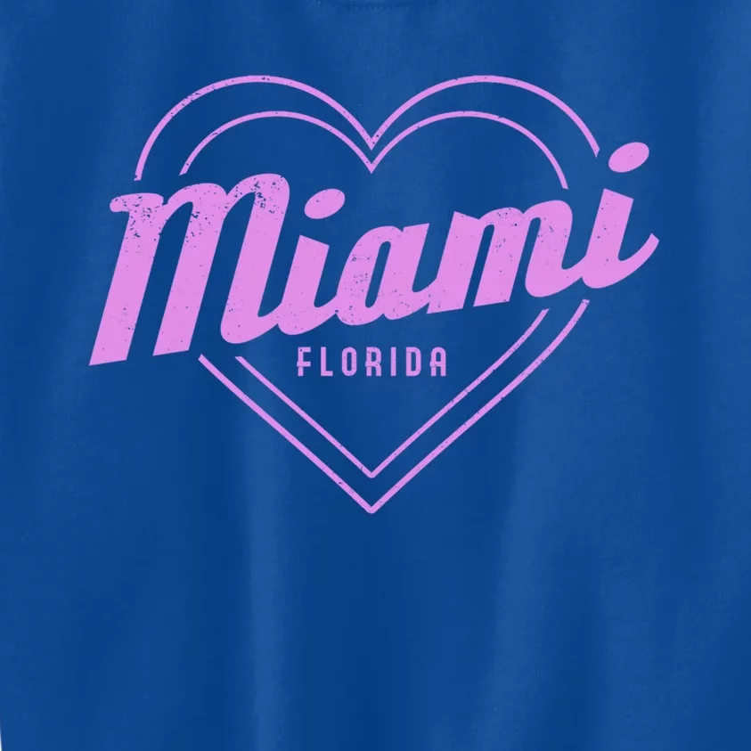 Miami Florida Heart Pride Girls Fl Miami Gift Kids Sweatshirt