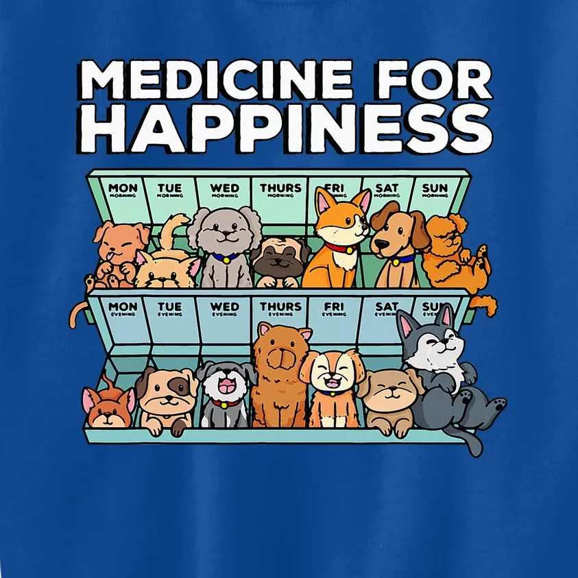 Medicine For Happiness Pill Box Animals Dog Pals Kids Sweatshirt