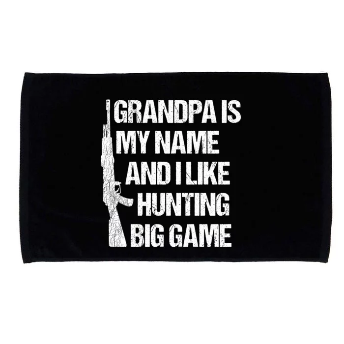 Matching Family Hunter Grandpa Big Game Hunting Gift Microfiber Hand Towel