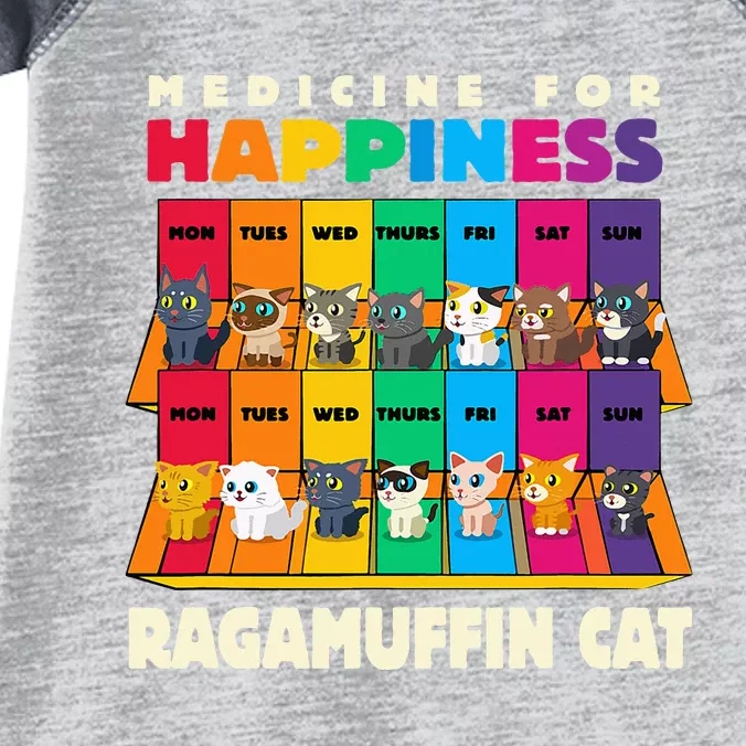 Medicine For Happiness Ragamuffin Cat Funny Ragdoll Cat Infant Baby Jersey Bodysuit