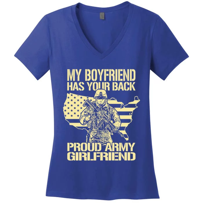 My Friend Has Your Back Proud Army Friend Lover Gift Funny Gift Women's V-Neck T-Shirt